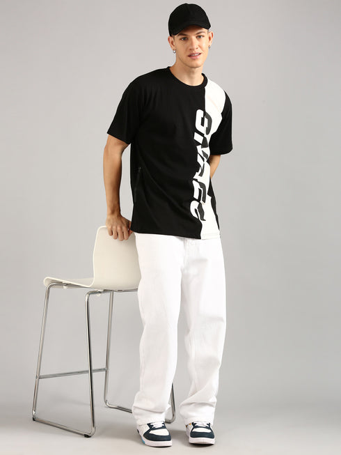 Black Printed Oversized T-shirt