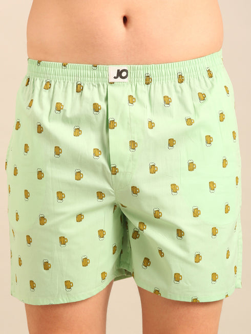 Mint Green Printed Cotton Boxers
