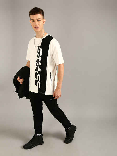 White Printed Oversized T-Shirt