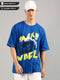 Royal Blue Oversized Glossy Printed T-shirt
