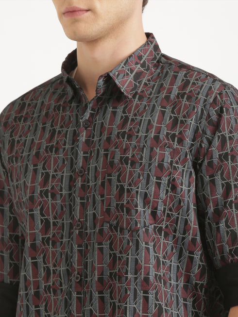 Multi- Colour Printed Long Sleeve Casual Shirt