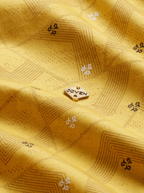 Yellow Printed Polo T-shirt