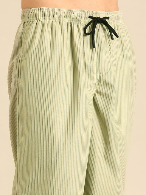 Sage Green Textured Relaxed Fit Co-Ords Set