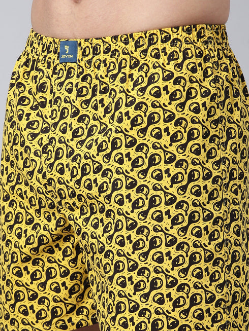 Yellow Printed Cotton Boxer