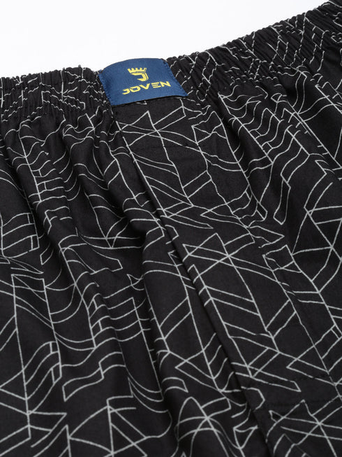 Black & White Printed Cotton Boxer