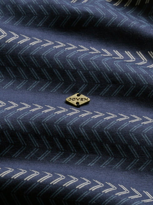 Dark Blue Striped Polo T-shirt