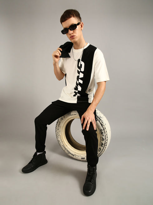 White Printed Oversized T-Shirt