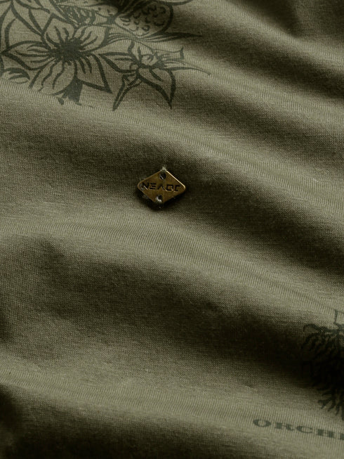 Dark Green Printed Polo T-shirt