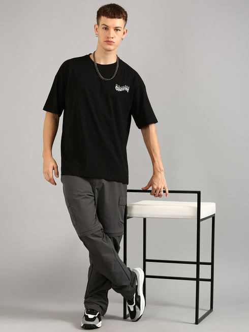 Black Printed Oversized T-Shirt