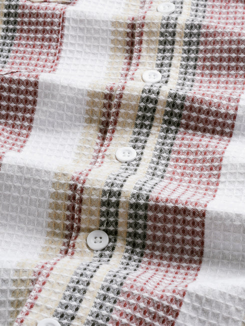 Multicolor Striped Short Sleeved Oversized Shirt