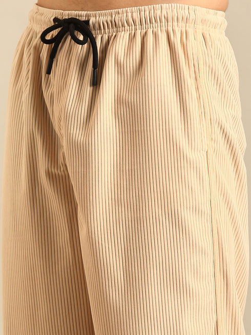 Cream Textured Relaxed Fit Co-Ords Set