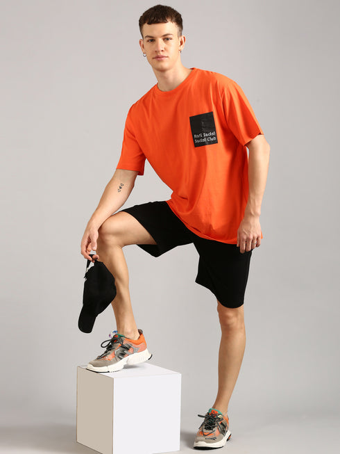 Orange Printed Regular Fit Co-Ords Set