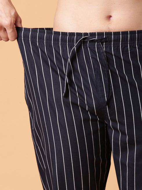 Navy Checked Lounge Pant