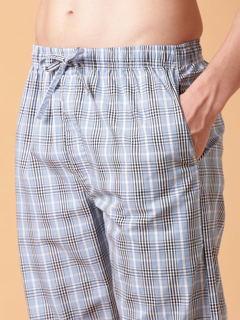 Sky Blue Checked Lounge Pant