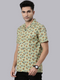 Green Printed Short Sleeves Shirt