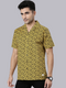 Yellow Printed Short Sleeves Shirt