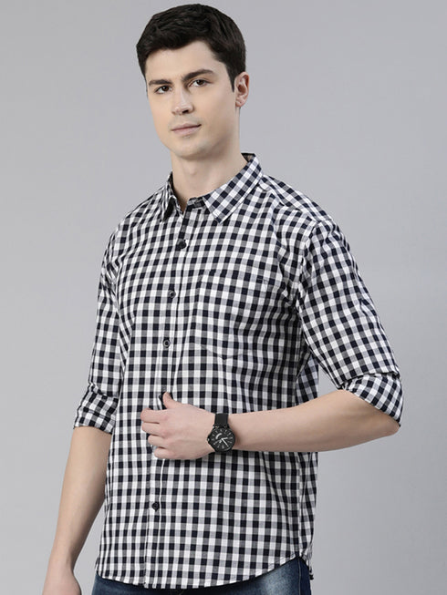 White Checks Full Sleeves Shirt