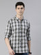 Navy Blue Checks Full Sleeves Shirt