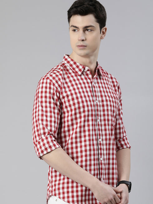 Red Checks Full Sleeves Shirt