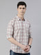 Beige Checks Full Sleeves Shirt
