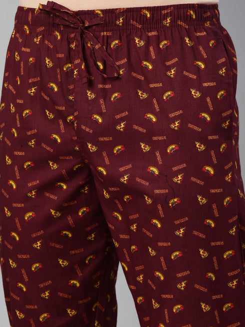 Burgundy Printed Lounge Pant