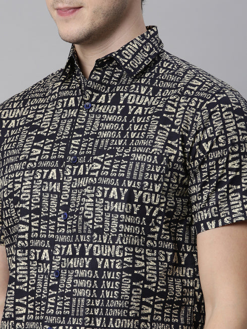 Navy Blue Printed Co-Ord Set