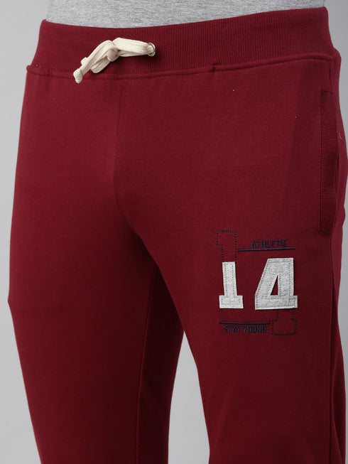 Grey & Maroon Solid Lounge Set