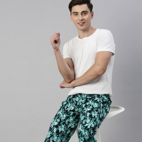 Navy Blue Printed Lounge Pant