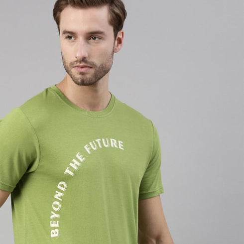 Green Printed Crew Neck T-shirt