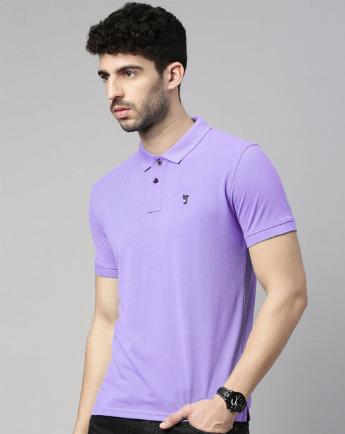 Lavender Solid Polo T-shirt