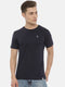 Navy Blue solid Crew Neck T-shirt