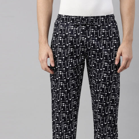 Navy Blue Printed Lounge Pant