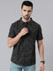 Joven Mens Slim Fit Printed Casual Shirt in Black Color