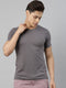 Grey solid Crew Neck T-shirt