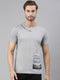 Grey Printed Crew Neck Tshirt