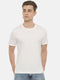 White Solid Crew Neck Tshirt