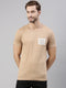 Brown Printed Crew Neck Tshirt