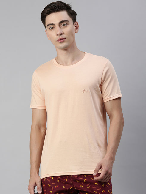 Light-Colored Short-Sleeved T-Shirt
