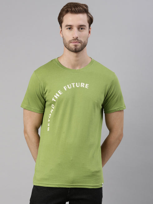 Green Printed Crew Neck T-shirt
