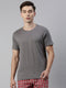 Grey Solid Crew Neck T-Shirt