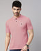 Dusty Pink Solid Polo T-shirt