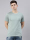 Green Printed Crew Neck Tshirt