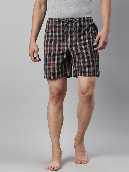 Black Checks Lounge Short