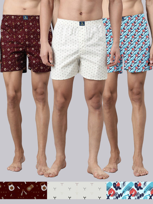 3 Pack Printed Cotton Boxers