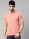 Peach Solid Polo Tshirt