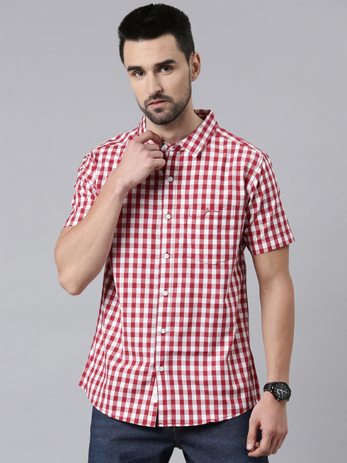 Red Checks Short Sleeves Shirt
