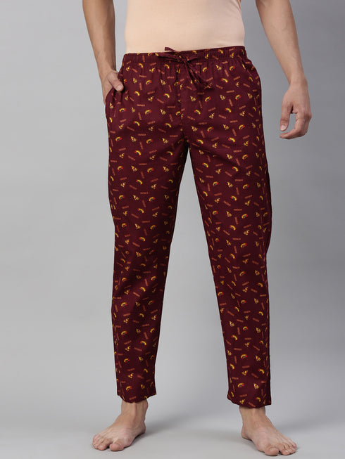 Burgundy Printed Lounge Pant