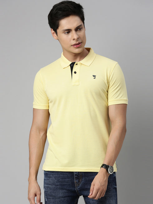 Yellow Solid Polo T-Shirt