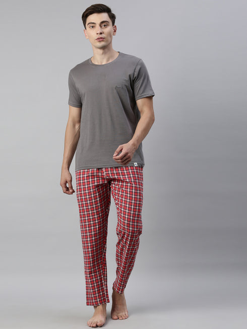 Grey & Red Assorted Night Suit