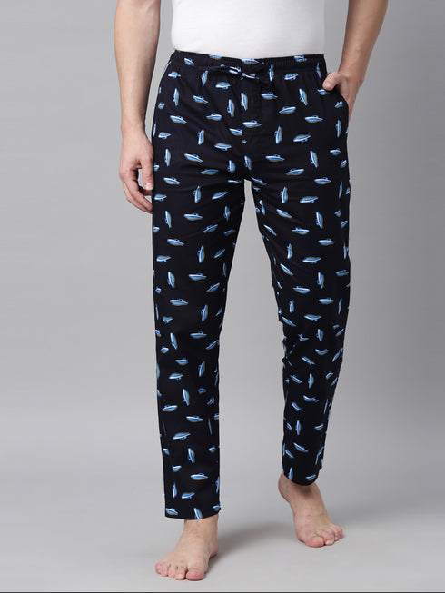 Navy Blue Printed Lounge Pant